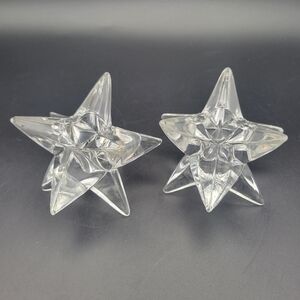 Crystal Rosenthal Crystal Star Candlestick Holders